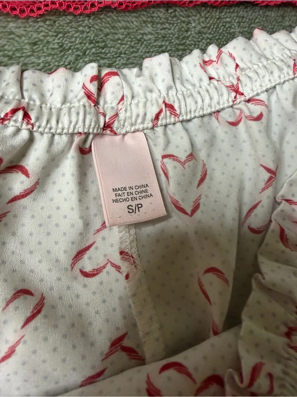 Victoria’s Secret Women's White & Red Heart Lace Cami and Short Sleep Set size s